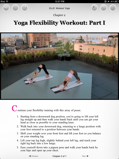 Elle Workout Yoga chapter with video