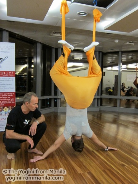 Audience participation in AntiGravity Yoga